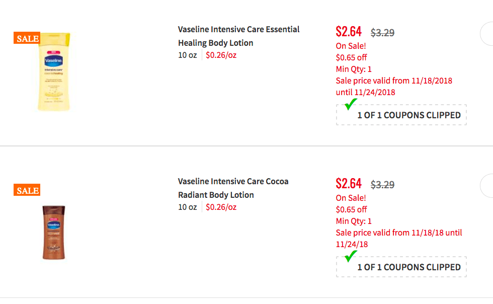 printable coupons vaseline intensive care lotion