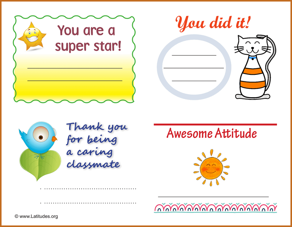 Award Coupons Teachers Set 1 (Fillable) - ACN Latitudes