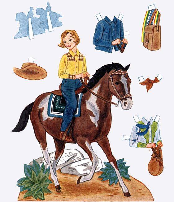 printable cowgirl paper dolls
