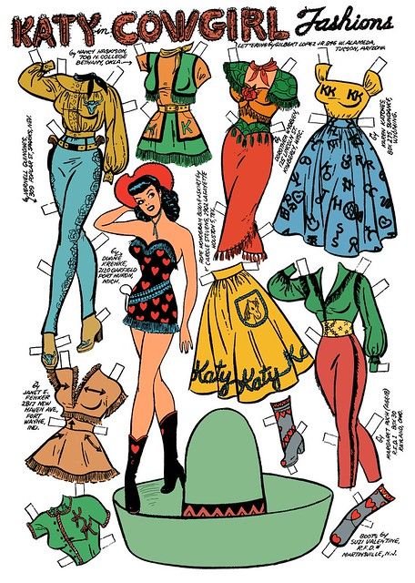 printable cowgirl paper dolls