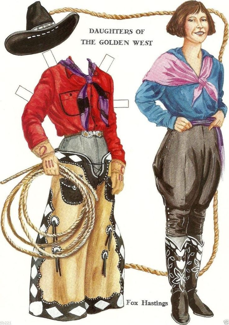 printable cowgirl paper dolls