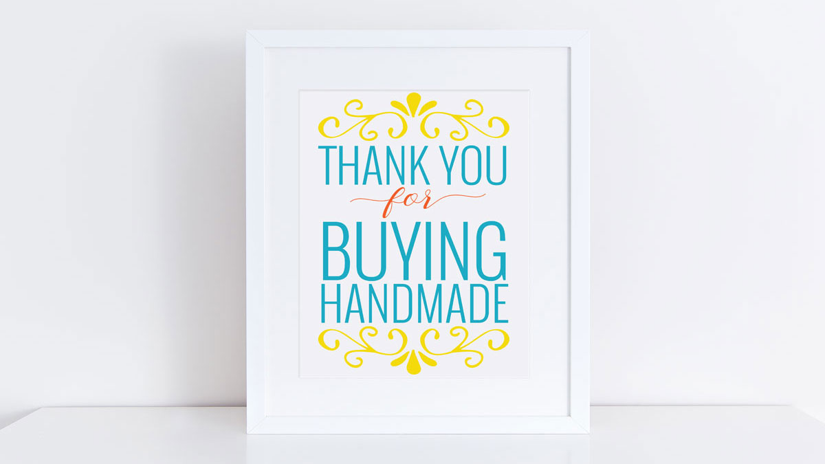 3 Craft Fair Signs, 5 Thank You Tags &  2 Wall Art Printables - Free