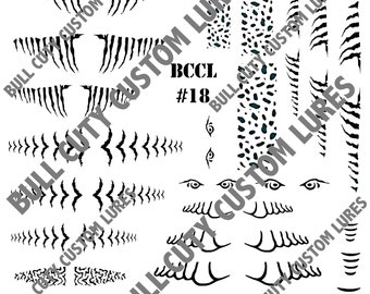 Whitmore Farm LLC Bandit MC v1 4.75 inch Fishing Lure Airbrush Stencil -  Mylar Reusable