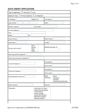 18 Printable Credit Application Form Templates - Fillable Samples ...