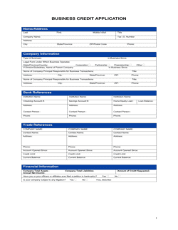 Credit Applications - Download Templates | Business-in-a-Box™