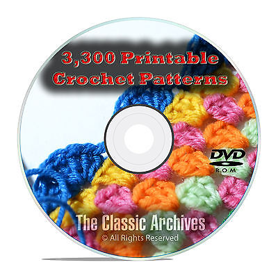 Learn to Crochet, 3300 Printable Crochet Patterns &  Guides Books ...
