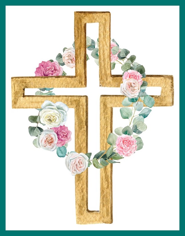 Free Floral Cross Printable for Easter - Comfort Spring