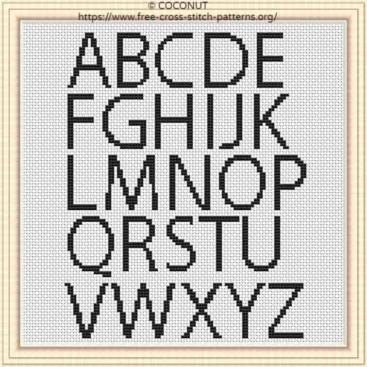ALPHABET #1, FREE AND EASY PRINTABLE CROSS STITCH PATTERN | Free ...