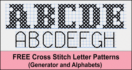 Cross Stitch Letters: Generator and Alphabet Font Patterns - DIY ...