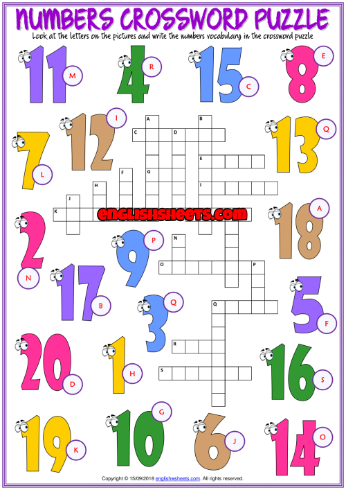 printable crossword number puzzles