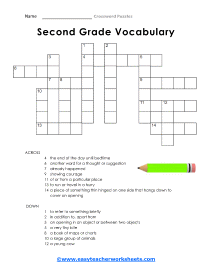 printable crossword puzzle for primary school