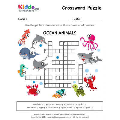 Free Printable Crossword Puzzle Worksheets - kiddoworksheets