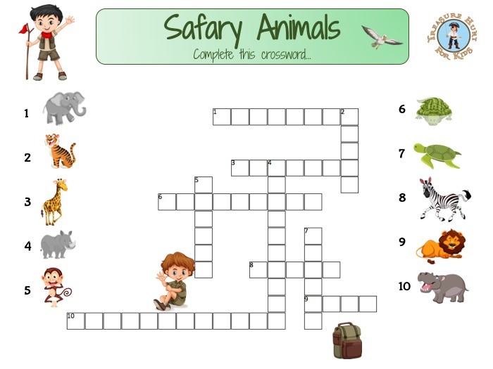 printable crossword puzzles about animals