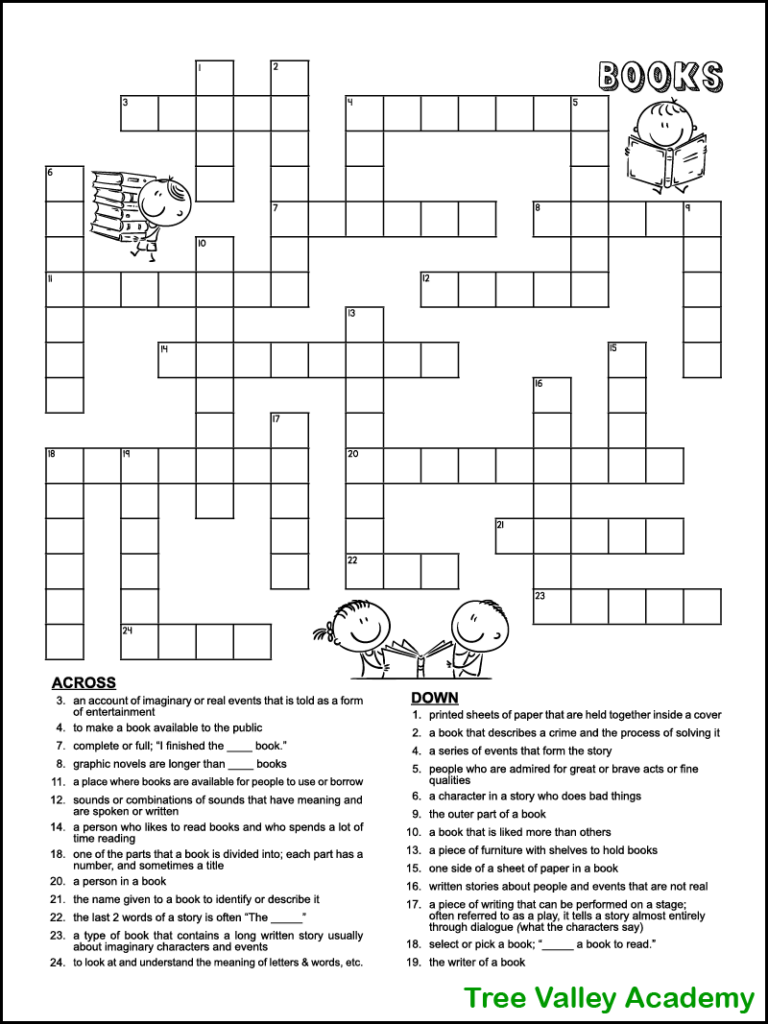 printable crossword puzzles books