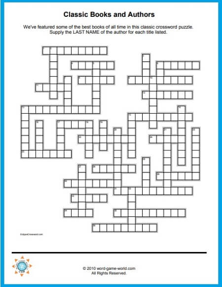 printable crossword puzzles books