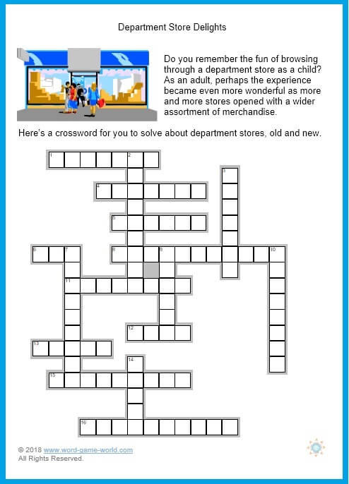 printable crossword puzzles by category