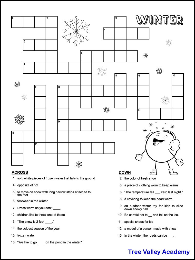 printable crossword puzzles by category