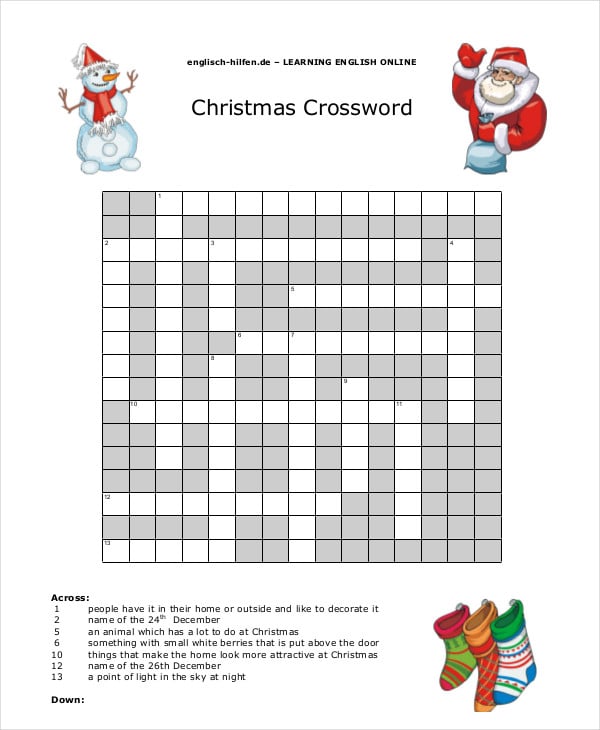 printable crossword puzzles by category