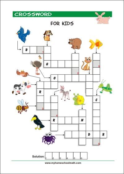 Free printable crossword puzzles for kids with pictures | Free ...