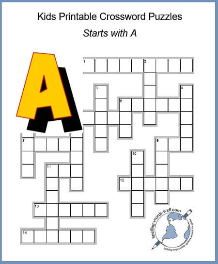 printable crossword puzzles elementary school