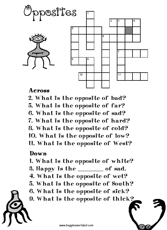 printable crossword puzzles english