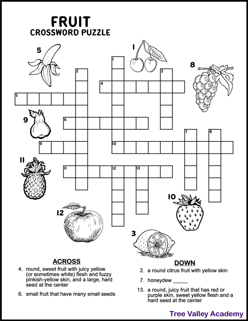 printable crossword puzzles for 5 year olds