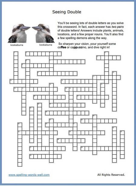 printable crossword puzzles for 6th graders