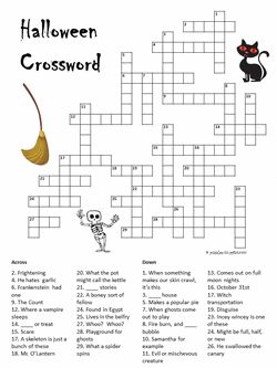 Vector black and white Halloween pumpkin shaped crossword puzzle ...