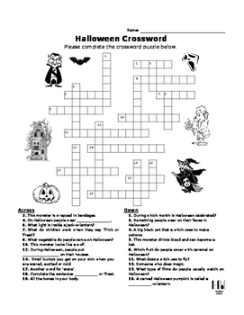 printable crossword puzzles halloween