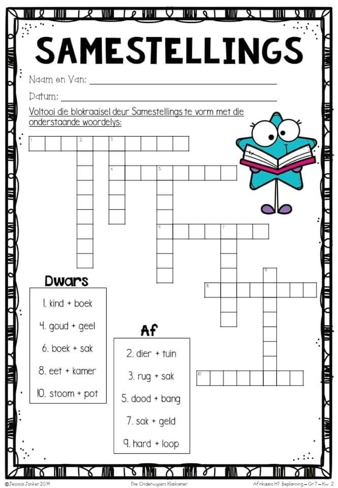 printable crossword puzzles in afrikaans