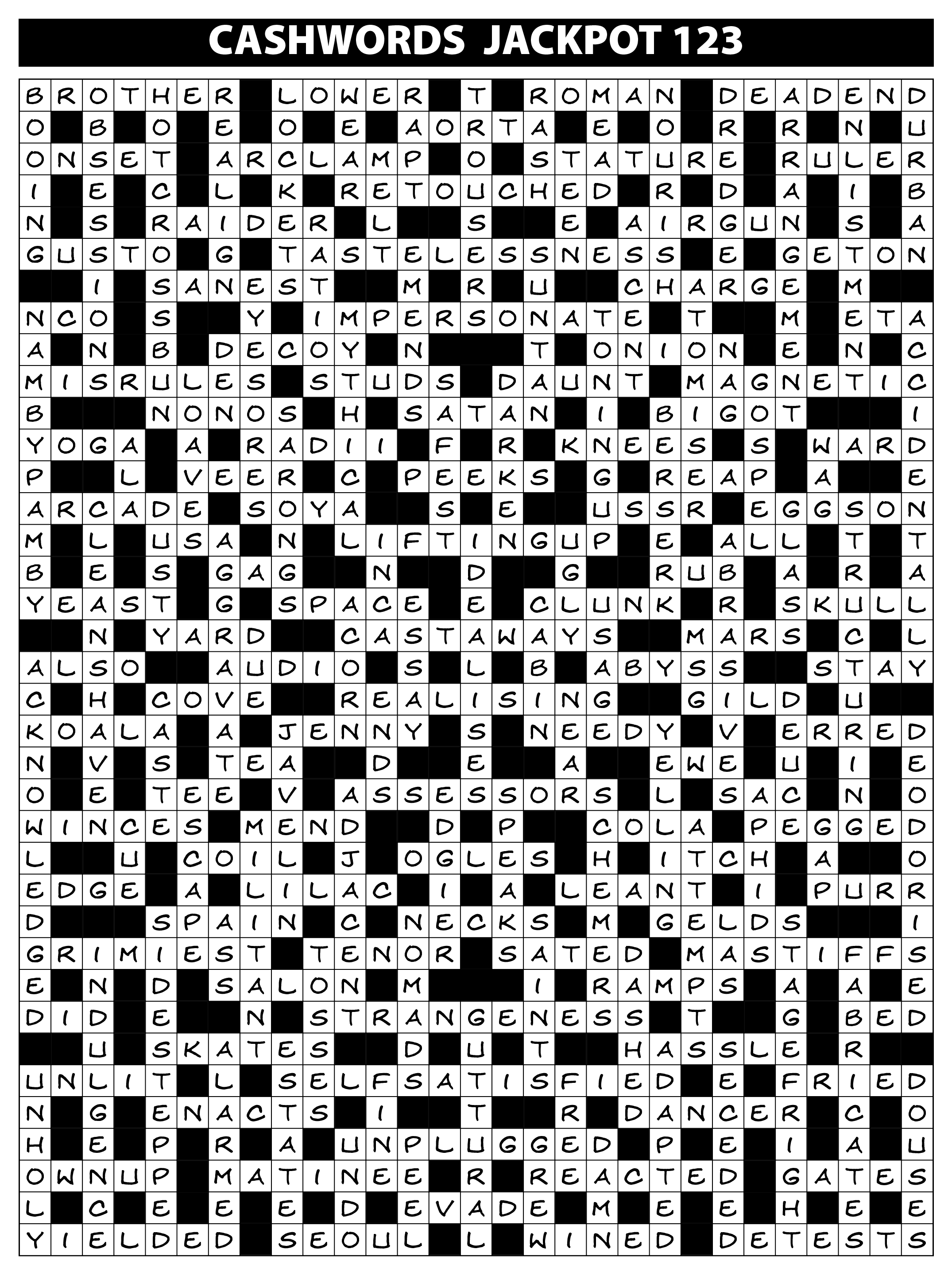 printable crossword puzzles january 2018