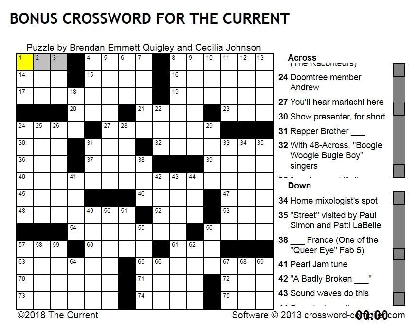 printable crossword puzzles may 2018