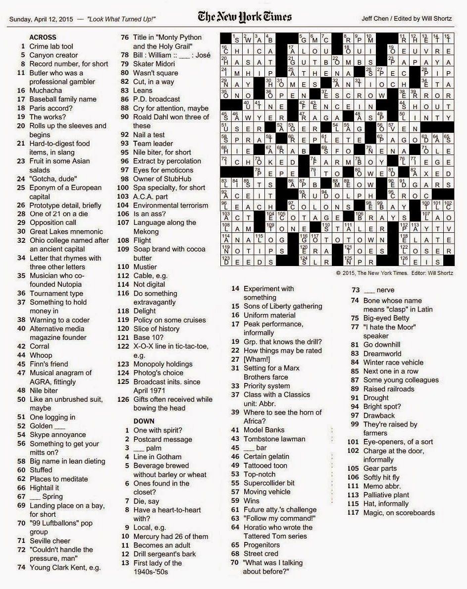 printable crossword puzzles new york times