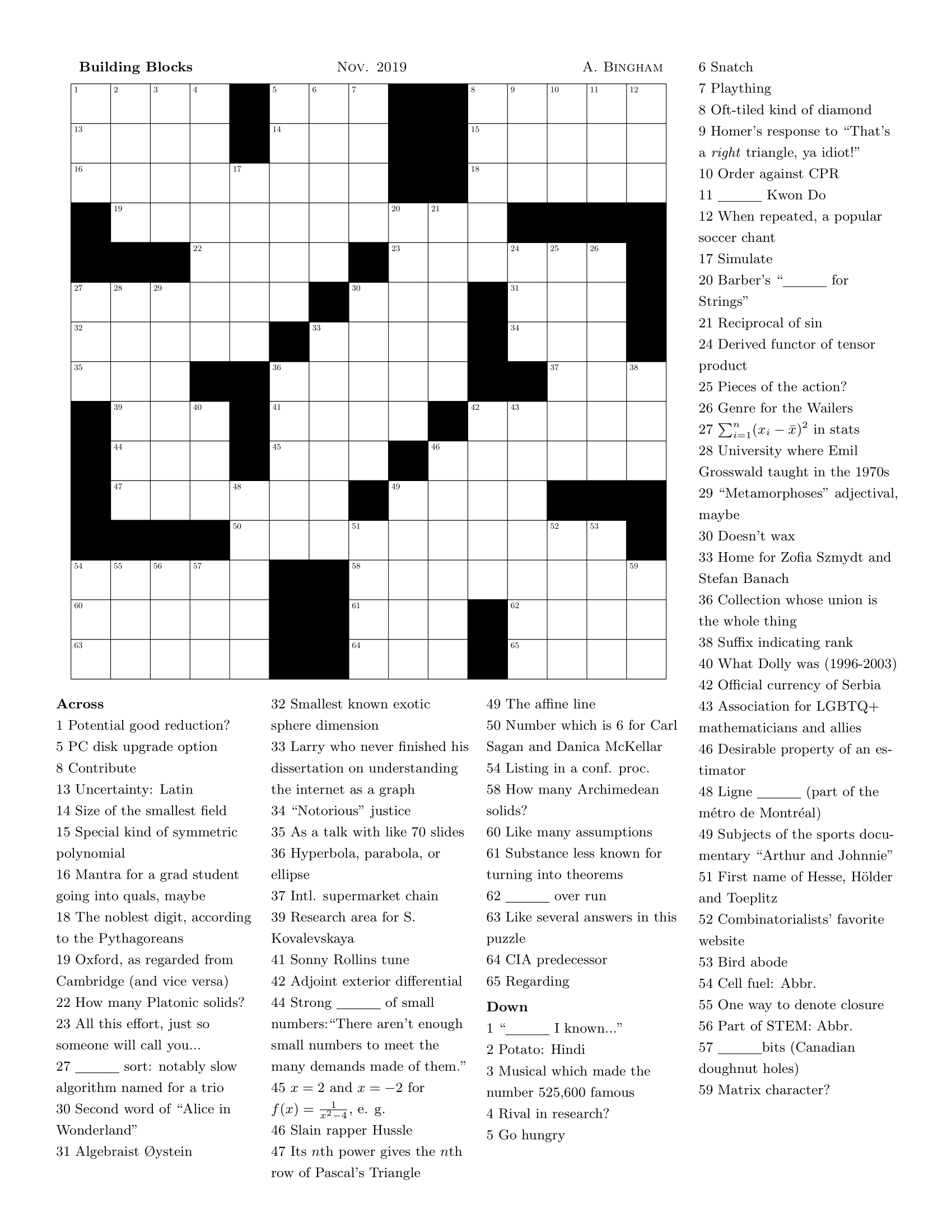 CROSSWORD! (or: Diversion as a vehicle for conversation on power ...