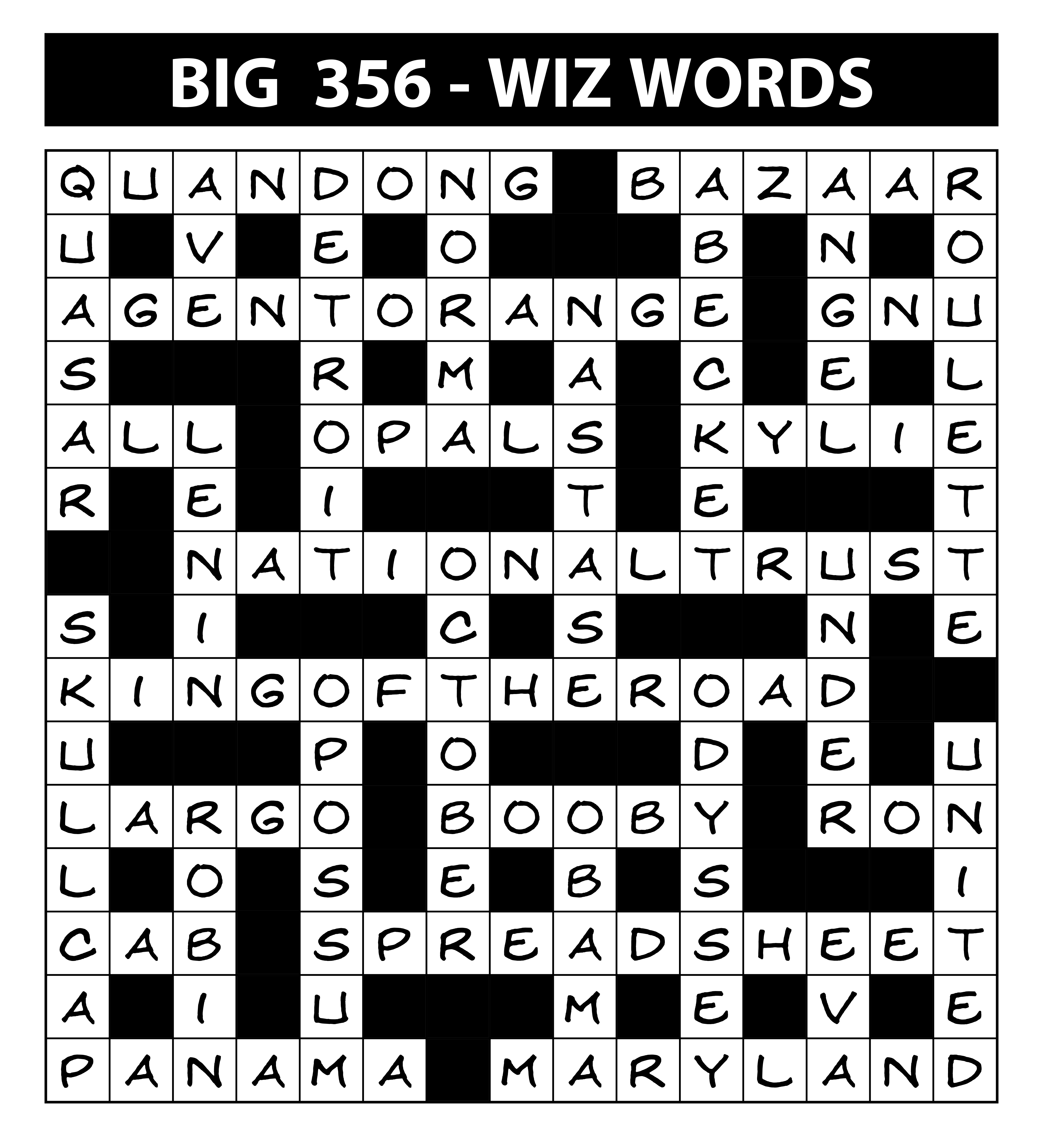 printable crossword puzzles november 2016
