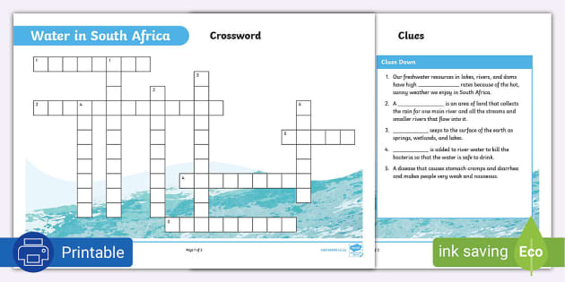 printable crossword puzzles south africa