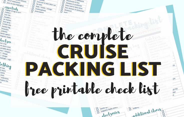 printable cruise travel packing list