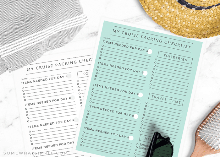printable cruise travel packing list