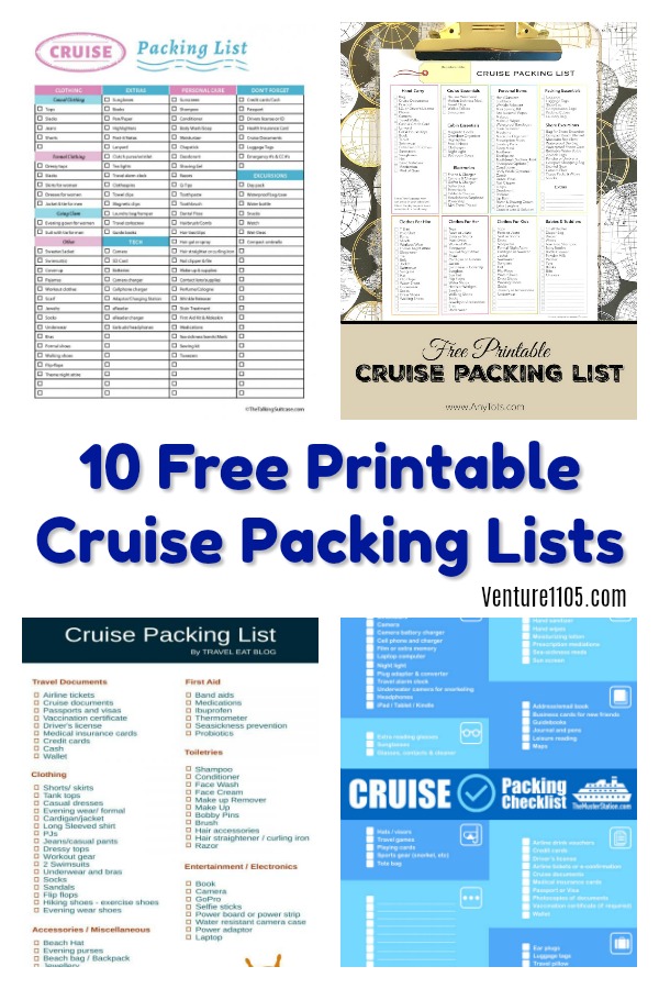 printable cruise travel packing list