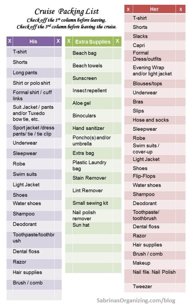 The Ultimate Cruise Packing List Everyone Needs - Sabrinas Organizing