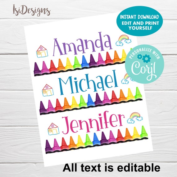 printable cubby tags for preschool