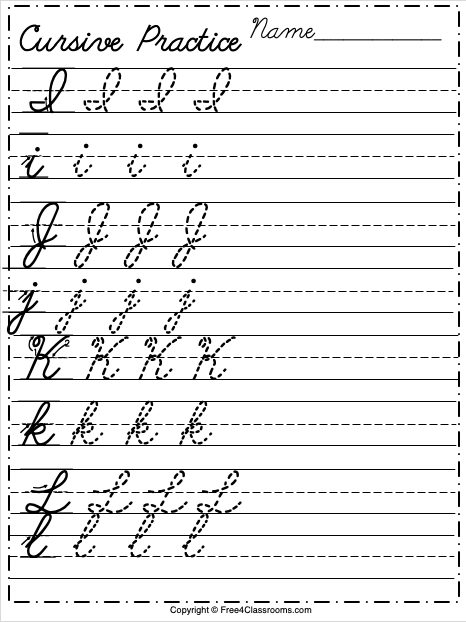 Printable Cursive Alphabet Worksheets, 53% OFF