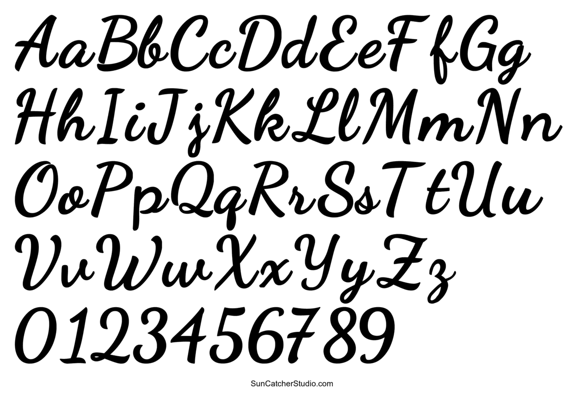 Cursive Letters Font Free Handwriting Script Lettering DIY 