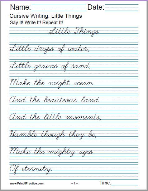 printable cursive practice