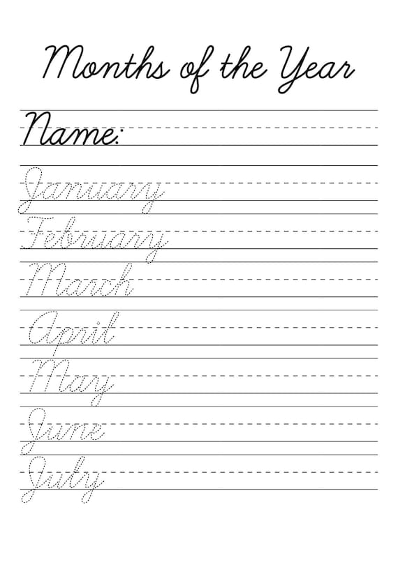 Cursive Tracing Worksheets, Practice Words Handwriting, Cursive ...