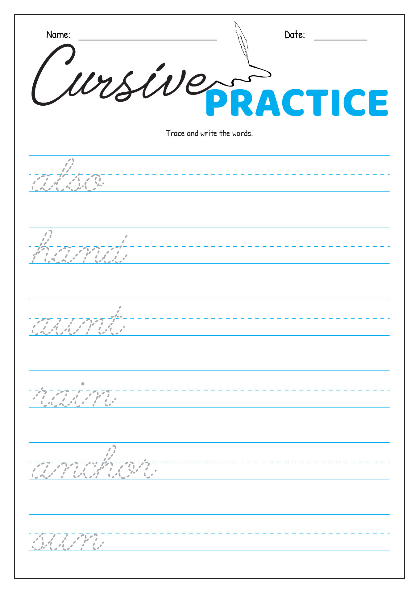 16 Cursive Writing Worksheets For 3rd Grade - Free PDF at ...
