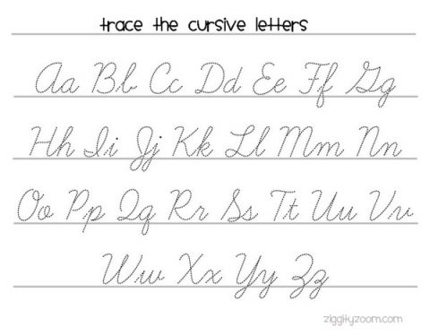Cursive Writing Practice Worksheet -
