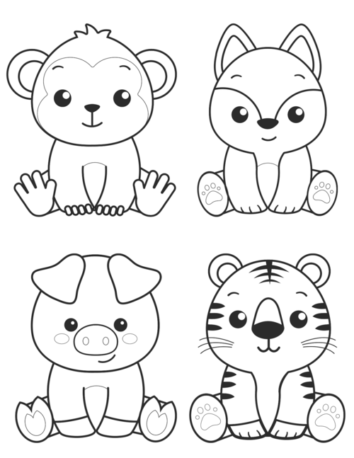 Free Printable Cute Kawaii Animals Coloring Pages ...