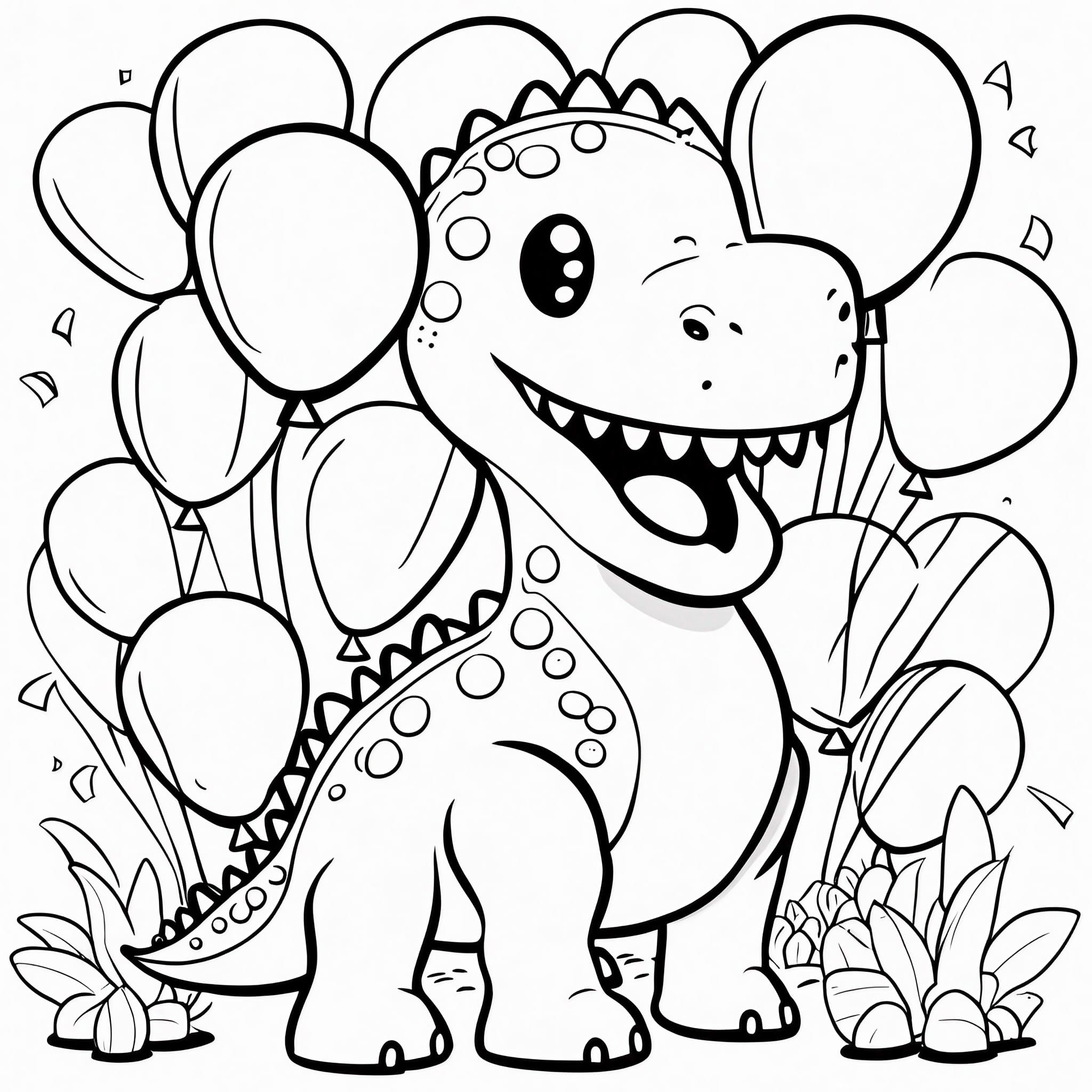 Cute Dino Coloring Pages