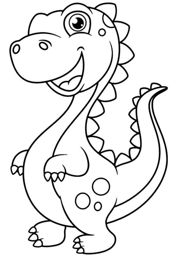 35+ Cute Dinosaur Coloring Pages With Instant Download